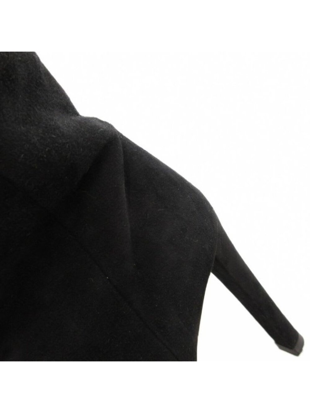 Prada Suede Long Boots High Heels Thick Sole Side Zip 36.5 Black GV GY62 - Picture 8 of 8